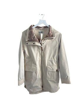 Liv Outdoor Beige Lightweight Jacket With Tropical Print Lining